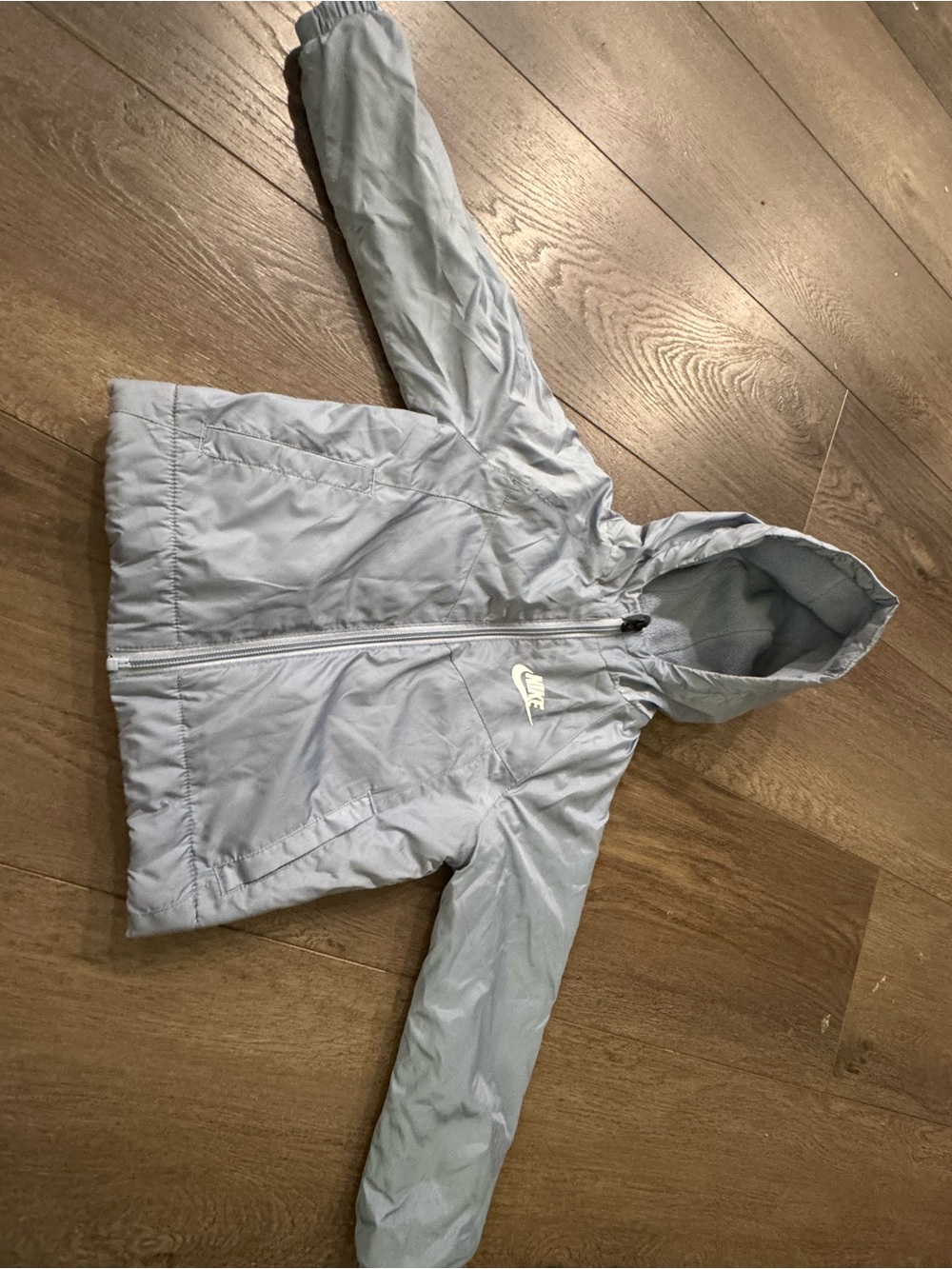 Nike Light Blue Hooded Puffer Jacket for Kids